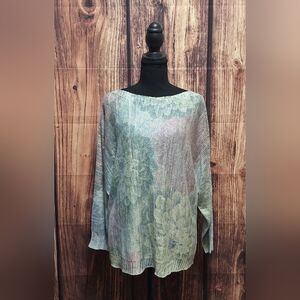Sioni Multicolor Floral Crochet Blouse Womens Size XL.